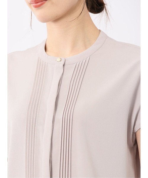 m.f.editorial（エムエフエディトリアル）の「【接触冷感 UVカット ストレッチ】m.f.エディトリアルレディース バンドカラー 比翼ブラウス（シャツ/ブラウス・レディース・ホワイト/ネイビー/ピンク系その他・MEDIUM/LARGE）」の21枚目の写真