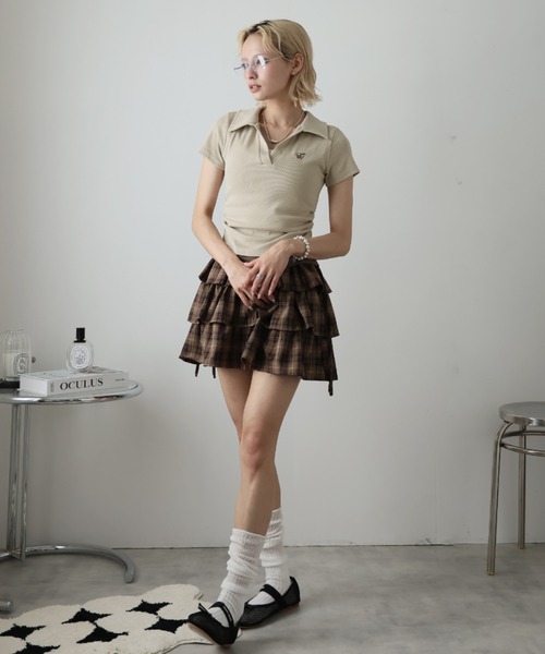 Ulysses(ユリシス)の「ワンポイント刺繍ポロシャツ(ポロシャツ・レディース・チャコール/ベージュ・F)」の10枚目の写真