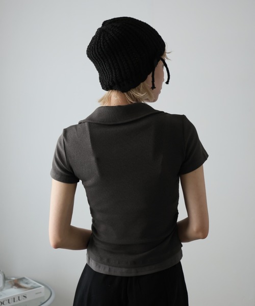 Ulysses(ユリシス)の「ワンポイント刺繍ポロシャツ(ポロシャツ・レディース・チャコール/ベージュ・F)」の15枚目の写真