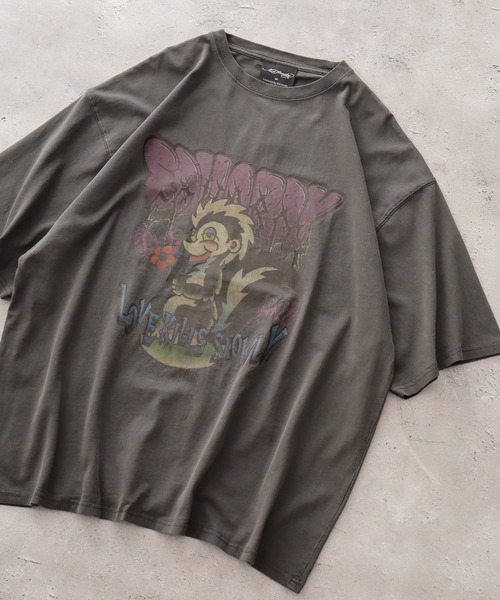 Ed Hardy(エドハーディー)の「ED HARDY ピグメントWASH ルーズサイズTシャツ(Tシャツ/カットソー・メンズ・ブラック系2/グレー系1/ブラック系1/グレー系2・M/L)」の4枚目の写真