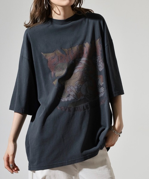 Ed Hardy(エドハーディー)の「ED HARDY ピグメントWASH ルーズサイズTシャツ(Tシャツ/カットソー・メンズ・ブラック系2/グレー系1/ブラック系1/グレー系2・M/L)」の18枚目の写真