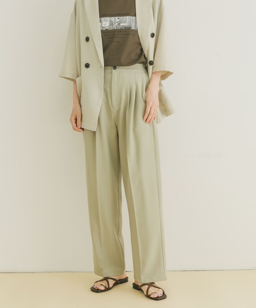 ITEMS URBANRESEARCH(アイテムズ アーバンリサーチ)の「ウエストタックスラックス(その他パンツ・レディース・ライトベージュ/チャコールグレー/ブラウン・FREE)」の8枚目の写真