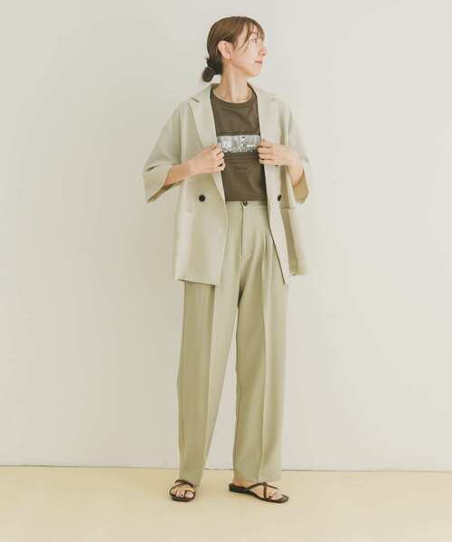 ITEMS URBANRESEARCH(アイテムズ アーバンリサーチ)の「ウエストタックスラックス(その他パンツ・レディース・ライトベージュ/チャコールグレー/ブラウン・FREE)」の11枚目の写真