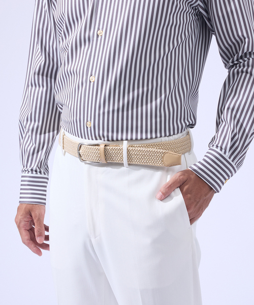 ABAHOUSE GRAY(アバハウスグレイ)の「【伸縮 / フリーサイズ】ゴムメッシュ ストレッチ ベルト(ベルト・メンズ・ブラック/グレー系その他/ブラック系その他/ブラウン/ベージュ/ネイビー・フリー)」の1枚目の写真