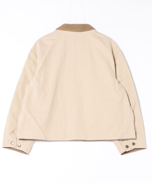 KRIFF MAYER Lady's Collection（クリフメイヤーレディースコレクション）の「【トラッド･軽量･綿100%･コーデュロイ襟】裏チェックハンティングJK（その他アウター・レディース・ナチュラル/ライトブラウン/チャコール・MEDIUM/LARGE）」の4枚目の写真