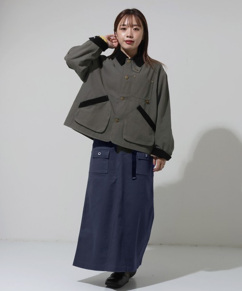 KRIFF MAYER Lady's Collection（クリフメイヤーレディースコレクション）の「【トラッド･軽量･綿100%･コーデュロイ襟】裏チェックハンティングJK（その他アウター・レディース・ナチュラル/ライトブラウン/チャコール・MEDIUM/LARGE）」の9枚目の写真