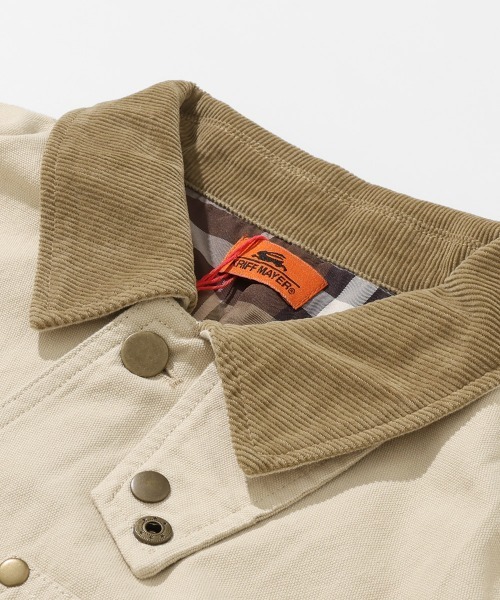 KRIFF MAYER Lady's Collection（クリフメイヤーレディースコレクション）の「【トラッド･軽量･綿100%･コーデュロイ襟】裏チェックハンティングJK（その他アウター・レディース・ナチュラル/ライトブラウン/チャコール・MEDIUM/LARGE）」の12枚目の写真