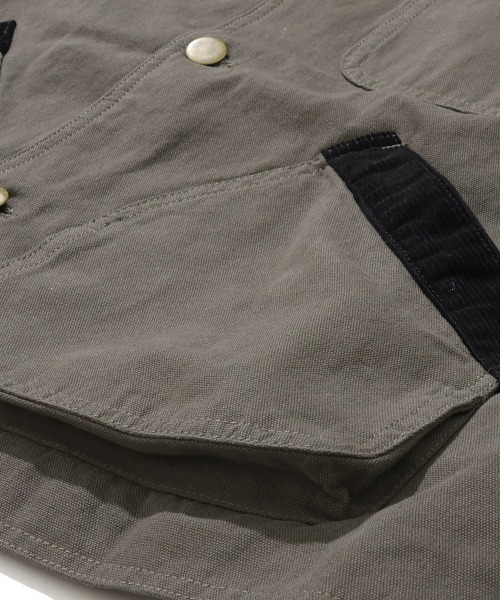 KRIFF MAYER Lady's Collection（クリフメイヤーレディースコレクション）の「【トラッド･軽量･綿100%･コーデュロイ襟】裏チェックハンティングJK（その他アウター・レディース・ナチュラル/ライトブラウン/チャコール・MEDIUM/LARGE）」の17枚目の写真