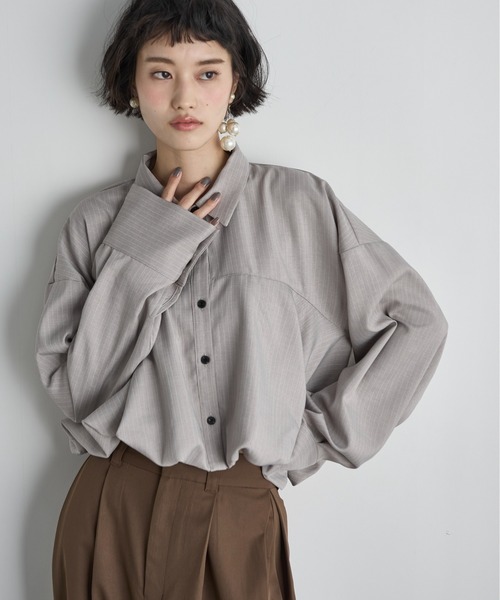 バルーンヘムストライプシャツ（シャツ/ブラウス）｜THE YOn（ザヨン