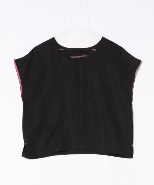 Q（キュー）の「レーヨンスラブネックベルトブラウス（シャツ/ブラウス・レディース・オリーブ/ブラック・MEDIUM）」の10枚目の写真