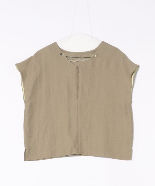 Q（キュー）の「レーヨンスラブネックベルトブラウス（シャツ/ブラウス・レディース・オリーブ/ブラック・MEDIUM）」の11枚目の写真