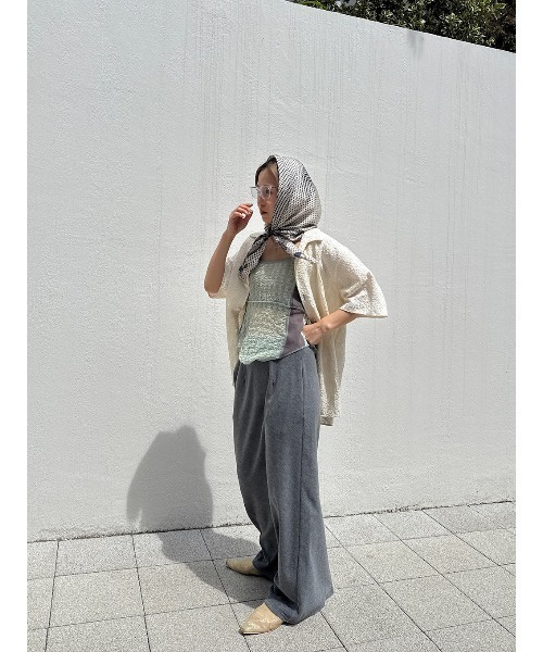 ELCHELE(エルチェレ)の「CORD EMBROIDERY OPEN COLLAR SHIRT(シャツ/ブラウス・レディース・ブラック/ホワイト・FREE)」の5枚目の写真