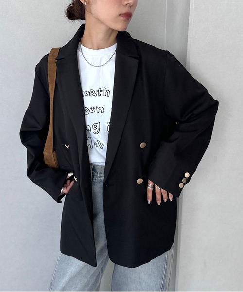 NOGLE（ノグル）の「【NOGLE/ノグル】金ボタンダブルジャケット（テーラードジャケット・レディース・ブラック/ブラウン/ネイビー・FREE）」の13枚目の写真