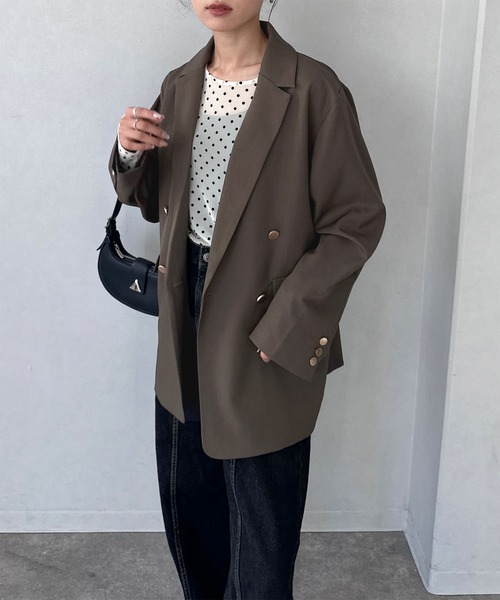 NOGLE（ノグル）の「【NOGLE/ノグル】金ボタンダブルジャケット（テーラードジャケット・レディース・ブラック/ブラウン/ネイビー・FREE）」の22枚目の写真