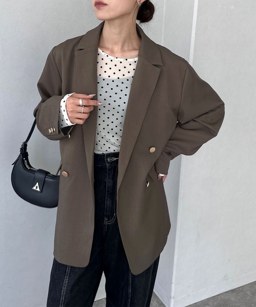 NOGLE（ノグル）の「【NOGLE/ノグル】金ボタンダブルジャケット（テーラードジャケット・レディース・ブラック/ブラウン/ネイビー・FREE）」の19枚目の写真