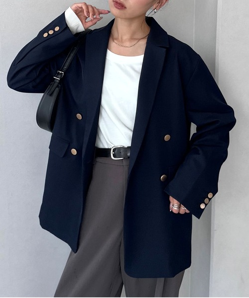 ミュベール×コンバースTOKYO 金ボタンダブルジャケット　ネイビー ミュベール×コンバースTOKYO 金ボタンダブルジャケット ネイビー