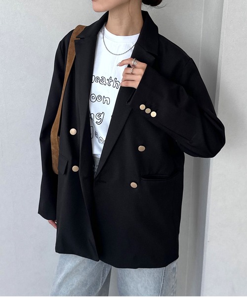 NOGLE（ノグル）の「【NOGLE/ノグル】金ボタンダブルジャケット（テーラードジャケット・レディース・ブラック/ブラウン/ネイビー・FREE）」の12枚目の写真