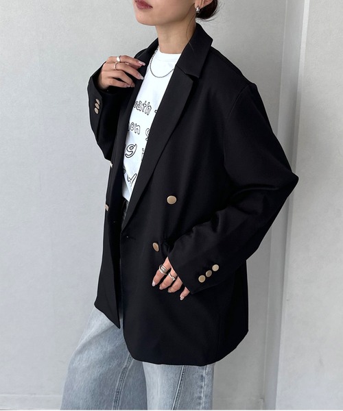 NOGLE（ノグル）の「【NOGLE/ノグル】金ボタンダブルジャケット（テーラードジャケット・レディース・ブラック/ブラウン/ネイビー・FREE）」の14枚目の写真