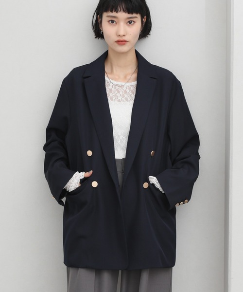 NOGLE（ノグル）の「【NOGLE/ノグル】金ボタンダブルジャケット（テーラードジャケット・レディース・ブラック/ブラウン/ネイビー・FREE）」の5枚目の写真