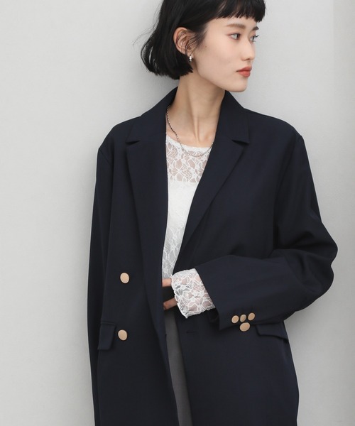 NOGLE（ノグル）の「【NOGLE/ノグル】金ボタンダブルジャケット（テーラードジャケット・レディース・ブラック/ブラウン/ネイビー・FREE）」の9枚目の写真