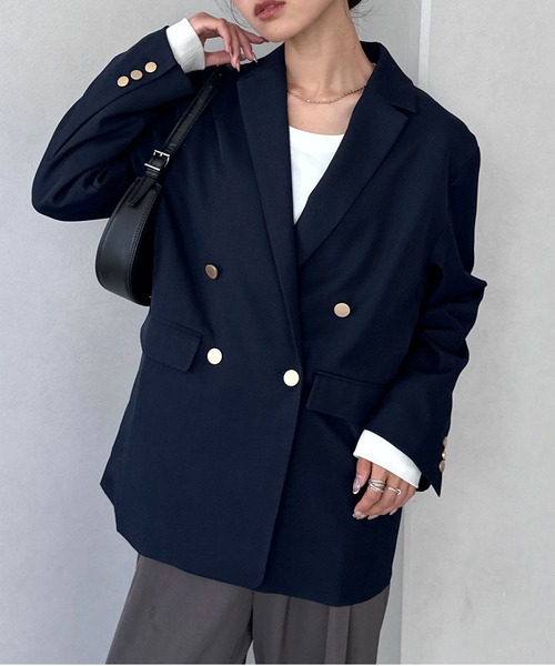 セール】【NOGLE/ノグル】金ボタンダブルジャケット（テーラード