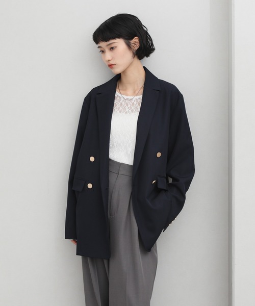 NOGLE（ノグル）の「【NOGLE/ノグル】金ボタンダブルジャケット（テーラードジャケット・レディース・ブラック/ブラウン/ネイビー・FREE）」の4枚目の写真