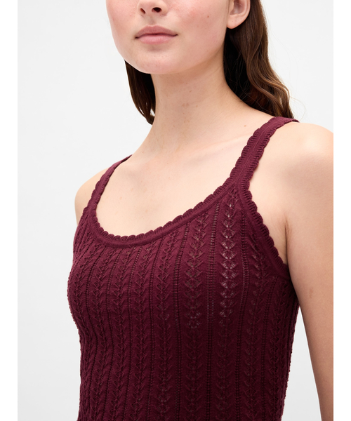 GAP(ギャップ)の「コットン100% ポインテールタンクトップ(ニット/セーター・レディース・ブラック/ワイン・XL/M/L/XS/S/XXS)」の5枚目の写真