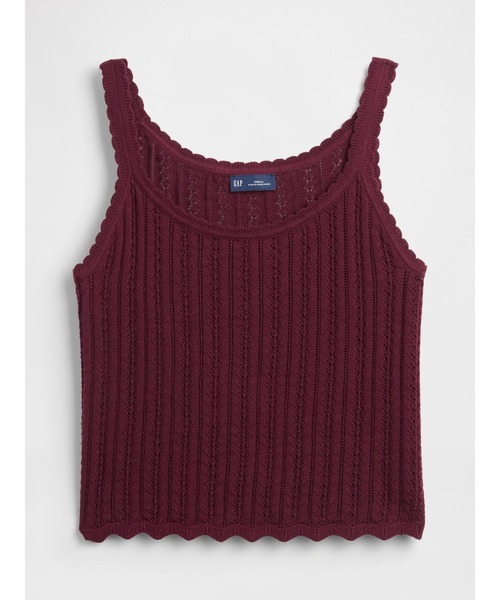 GAP(ギャップ)の「コットン100% ポインテールタンクトップ(ニット/セーター・レディース・ブラック/ワイン・XL/M/L/XS/S/XXS)」の6枚目の写真