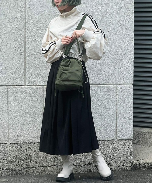 Fashion Letter(ファッションレター)の「2way ハンドメイドコード巾着バッグ(ショルダーバッグ・レディース・ベージュ/アイボリー/カーキ/ブラック・FREE)」の9枚目の写真