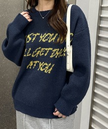 GeeRA | 配色ロゴジャガードオーバーサイズニット(ニット/セーター)