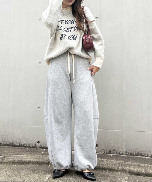 GeeRA（ジーラ）の「配色ロゴジャガードオーバーサイズニット（ニット/セーター・レディース・ネイビー/オフホワイト/グレー・MEDIUM/LARGE/X-LARGE）」の11枚目の写真