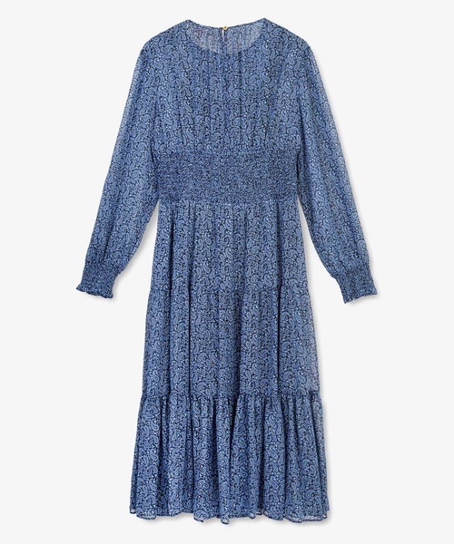 MICHAEL KORS(マイケルコース)の「ロングスリーブ スモック マキシドレス(ドレス・レディース・ブルー系・S/XS/XXS)」の2枚目の写真