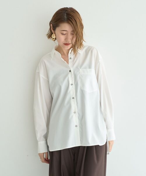 YECCA VECCA(イェッカヴェッカ)の「ロングシャツ(シャツ/ブラウス・レディース・オフホワイト/イエロー/ネイビー/ブルー・FREE)」の13枚目の写真