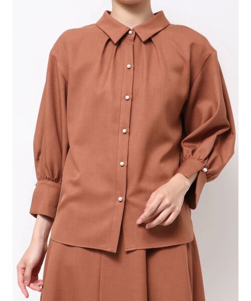 TONAL(トーナル)の「マルチセットパール釦シャツ(シャツ/ブラウス・レディース・ピンク/ブラウン/ダークオレンジ/ネイビー/ベージュ・MEDIUM)」の1枚目の写真