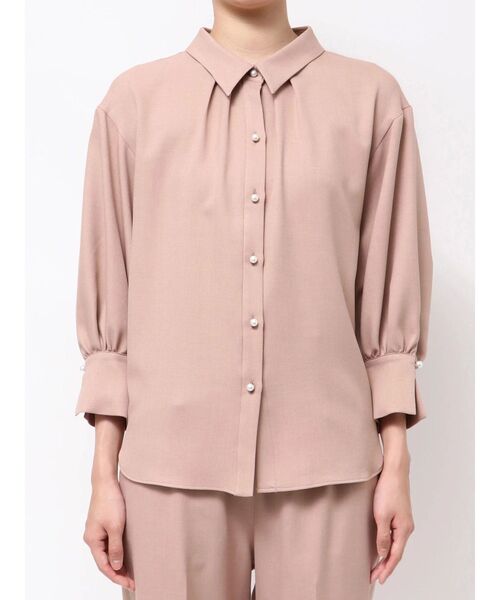 TONAL(トーナル)の「マルチセットパール釦シャツ(シャツ/ブラウス・レディース・ピンク/ブラウン/ダークオレンジ/ネイビー/ベージュ・MEDIUM)」の6枚目の写真