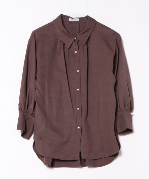 TONAL(トーナル)の「マルチセットパール釦シャツ(シャツ/ブラウス・レディース・ピンク/ブラウン/ダークオレンジ/ネイビー/ベージュ・MEDIUM)」の2枚目の写真