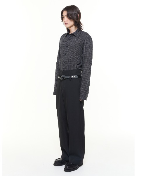 SHOOP (シュープ)の「SHOOP WIDE DRAPED PANTS (SHFW25014)(その他パンツ・メンズ・ブラック・SMALL/MEDIUM)」の5枚目の写真