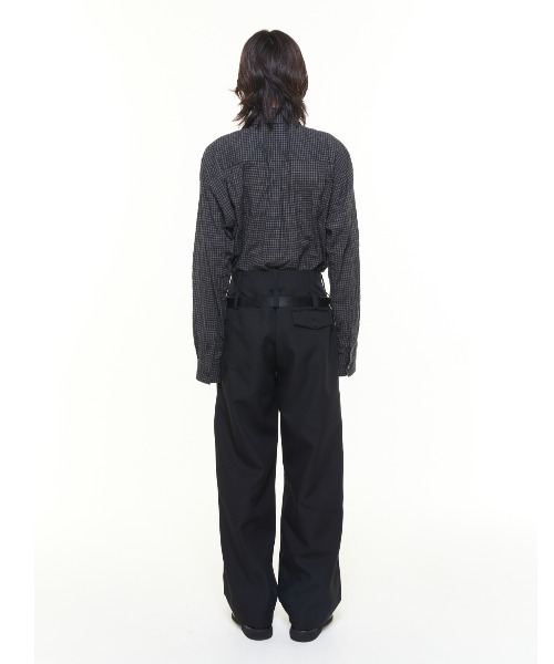 SHOOP (シュープ)の「SHOOP WIDE DRAPED PANTS (SHFW25014)(その他パンツ・メンズ・ブラック・SMALL/MEDIUM)」の6枚目の写真