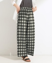 SHOO・LA・RUE | 【S-LL/ポケット付き】チェック柄 ウェーブプリーツパンツ(その他パンツ)