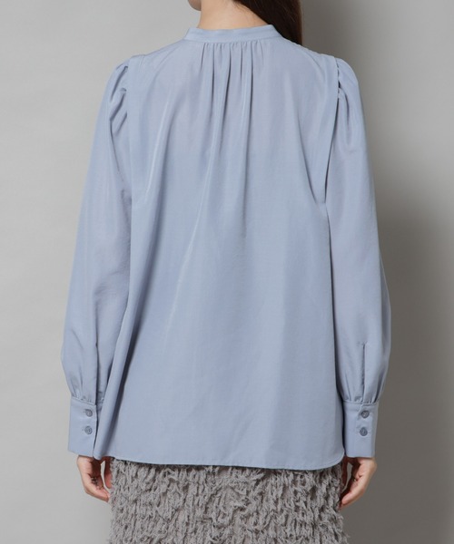 NANO universe（ナノユニバース）の「ショルダーギャザーブラウス（シャツ/ブラウス・レディース・チャコール/ライトブルー・S/M）」の18枚目の写真