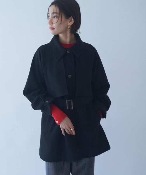 レア⭐︎美品⭐︎pdm ピーディーエム　コート　黒 ブークレーロングコート（ステンカラーコート）｜STYLEMIXER（スタイル