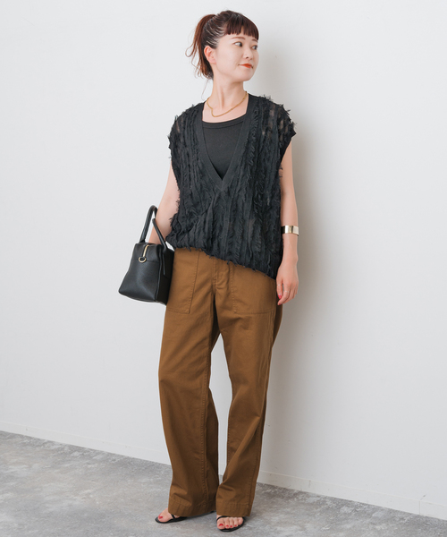 一部店舗+WEB限定》フリンジニットベスト（ベスト）｜Spick & Span