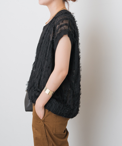 スピックアンドスパン　フリンジニットベスト 一部店舗+WEB限定》フリンジニットベスト（ベスト）｜Spick & Span