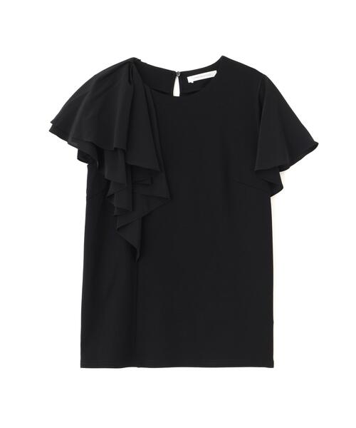 PINKY&DIANNE(ピンキーアンドダイアン)の「◆ラッフルコンビカットソープルオーバー(Tシャツ/カットソー・レディース・カーキ/ホワイト/ブラック・38)」の6枚目の写真