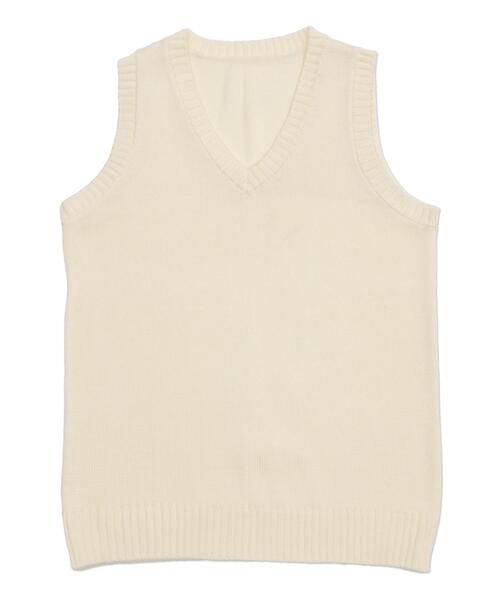 WEGO（ウィゴー）の「WEGO/ベーシックニットベスト（ベスト・レディース・杢グレー/オフホワイト/ワイン/ブラック/ベージュ/ネイビー・X-LARGE/MEDIUM/LARGE）」の13枚目の写真