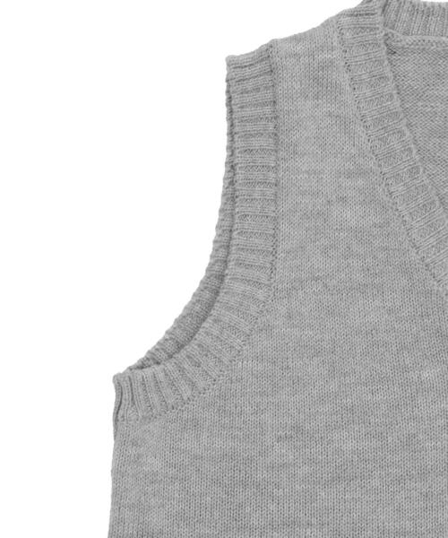 WEGO（ウィゴー）の「WEGO/ベーシックニットベスト（ベスト・レディース・杢グレー/オフホワイト/ワイン/ブラック/ベージュ/ネイビー・X-LARGE/MEDIUM/LARGE）」の21枚目の写真
