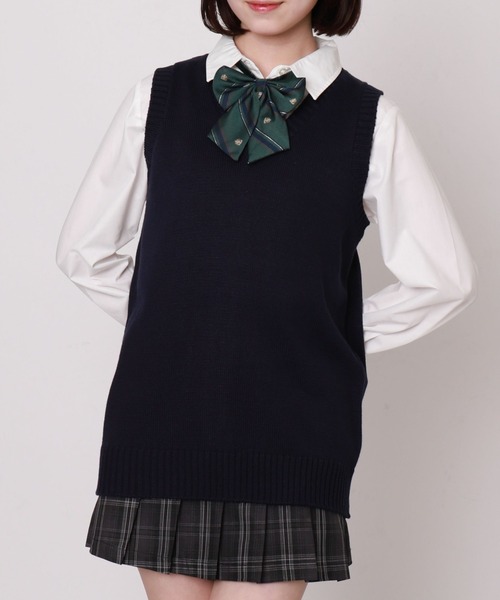 WEGO（ウィゴー）の「WEGO/ベーシックニットベスト（ベスト・レディース・杢グレー/オフホワイト/ワイン/ブラック/ベージュ/ネイビー・X-LARGE/MEDIUM/LARGE）」の5枚目の写真