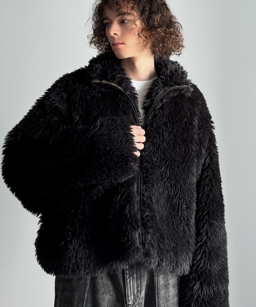 新品・未使用♡ファーライクトグルジャケット 2wayFファーJK Emsexcite フェイクファージャケット[品番