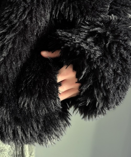 ジャケット・アウター S fur jacket short S fur jacket short (pink) Women's Pink Faux Fur Coats & Jackets