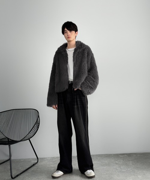 ジャケット・アウター BRENT Mohair Shaggy Short Jacket ジャケット・アウター BRENT Mohair Shaggy Short Jacket ジャケット